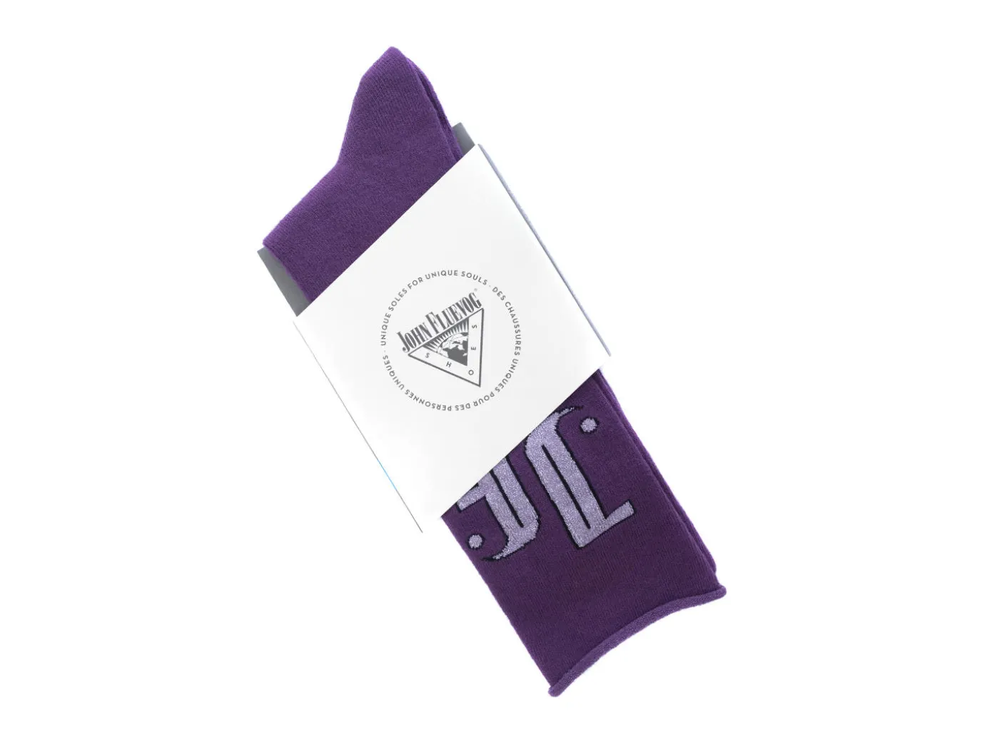 Fluevog Shoes Large Monogram Vog Socks | Jf Monogram Sock Purple Hot