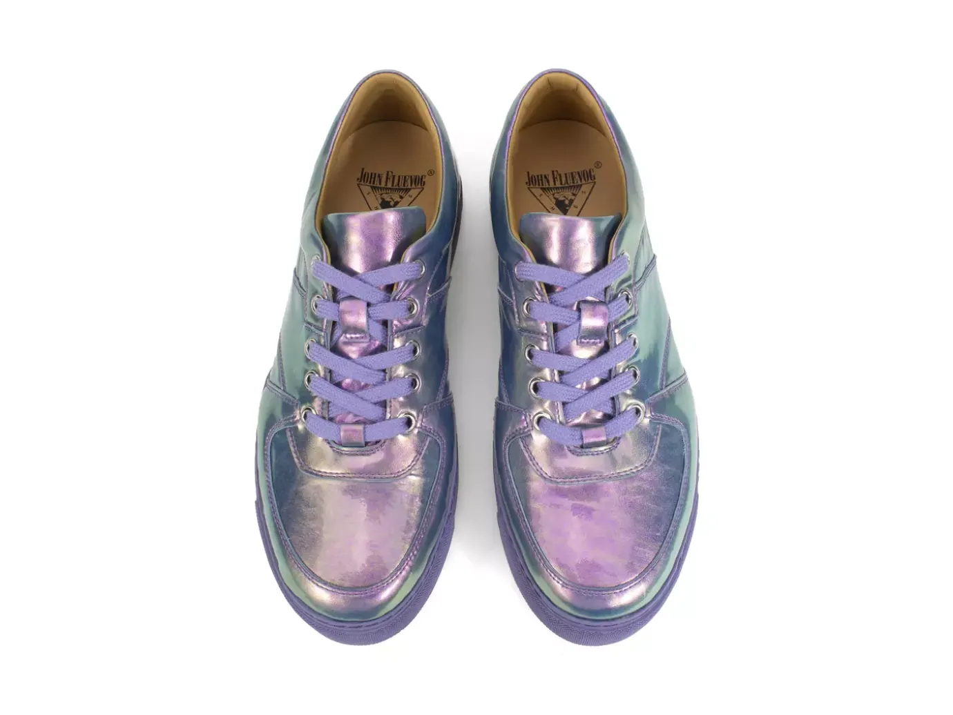 Fluevog Shoes Leeside | Lace-Up Sneaker Blue Metallic Shop