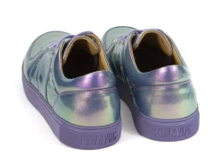 Fluevog Shoes Leeside | Lace-Up Sneaker Blue Metallic Cheap