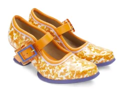Fluevog Shoes Leonora | Mary Jane Heel Orange/Purple Outlet