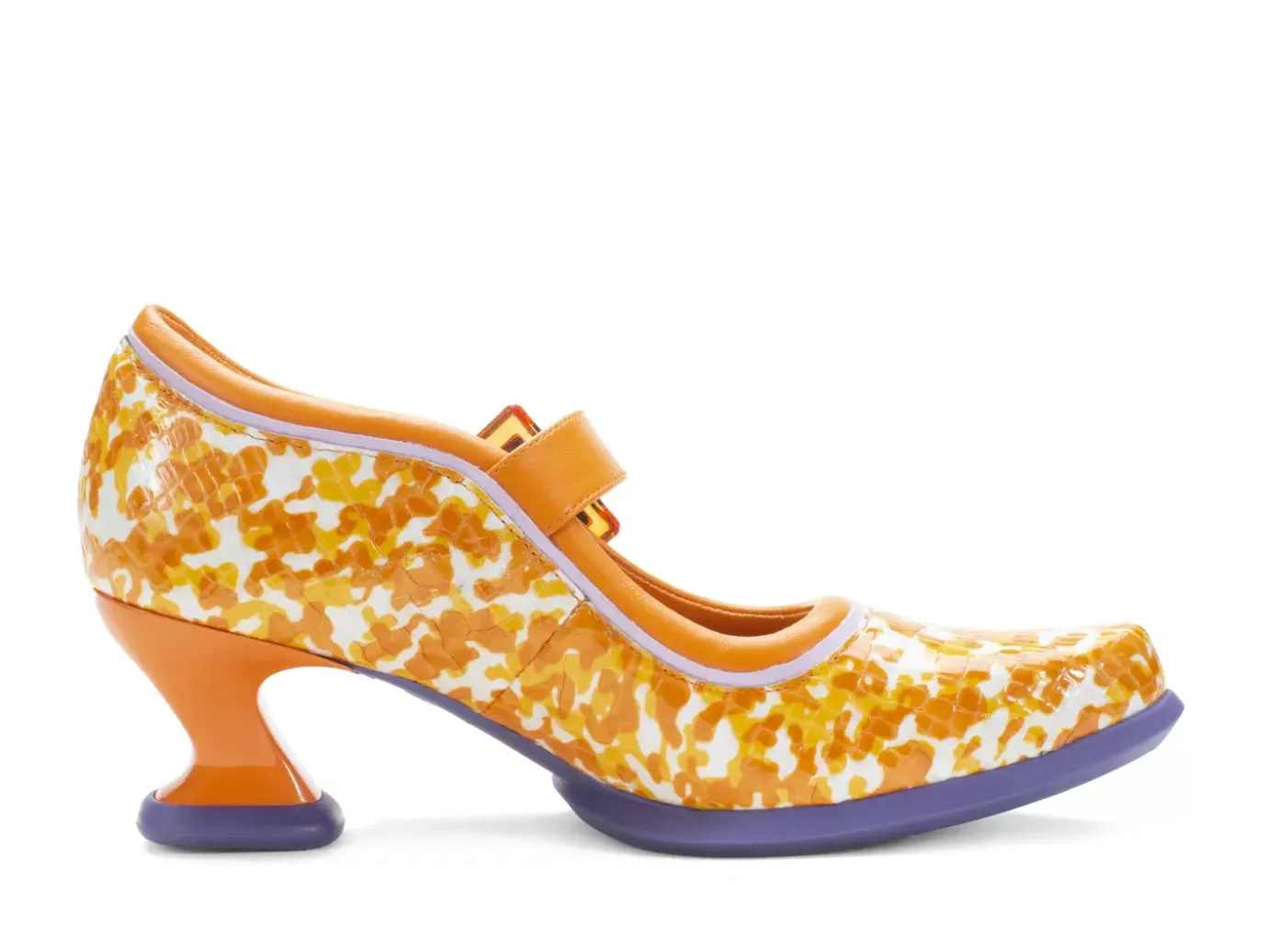 Fluevog Shoes Leonora | Mary Jane Heel Orange/Purple Outlet