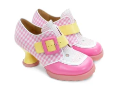 Fluevog Shoes Lolly | Contrast Buckle Shoe Pink/Yellow Online