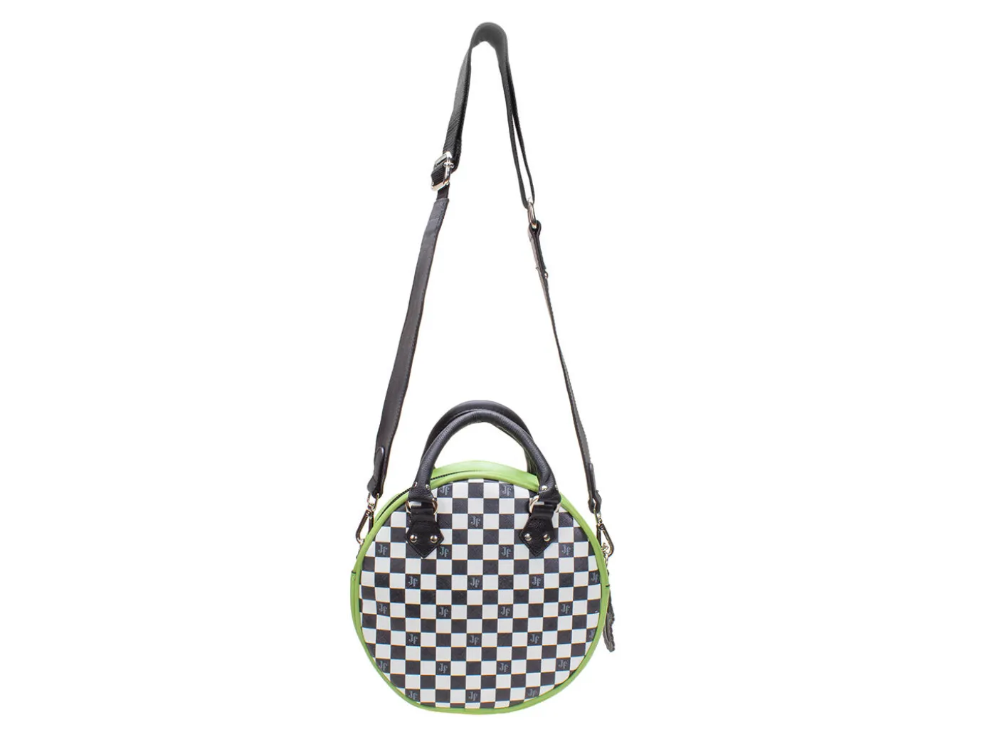 Fluevog Shoes Lucy | Round Leather Bag Green/Check Discount