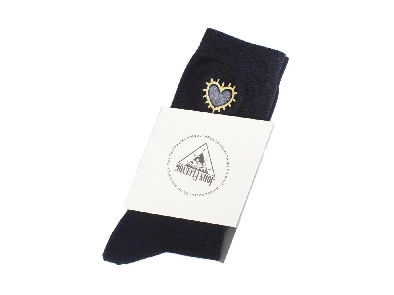 Fluevog Shoes Luna Vog Socks | Sock With Hearts Black Sale