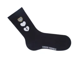 Fluevog Shoes Luna Vog Socks | Sock With Hearts Black Sale