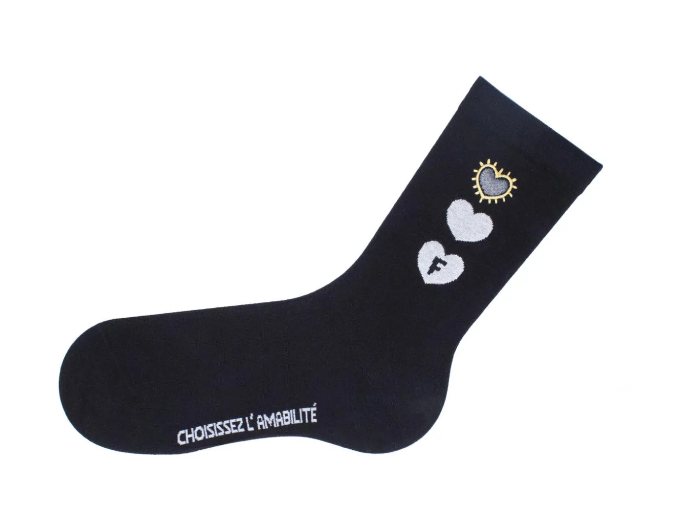 Fluevog Shoes Luna Vog Socks | Sock With Hearts Black Sale