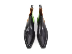 Fluevog Shoes Lyngenfjord | Pointed Toe Chelsea Boot Black/Neon Shop
