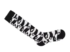 Fluevog Shoes Mabel Vog Socks | Warped Hearts Sock White/Black Sale