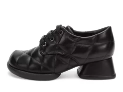 Fluevog Shoes Maika | Quilted Lace-Up Heel Black Fashion
