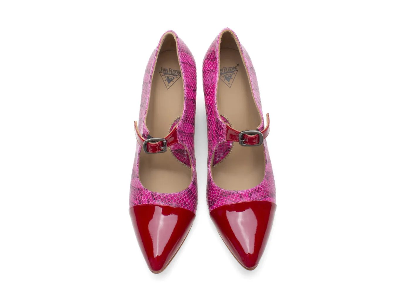Fluevog Shoes Malala | Mary Jane Heel Pink/Red Online
