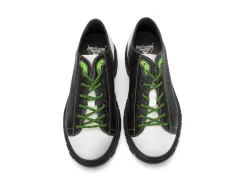 Fluevog Shoes Mardi | Leather Hiker Shoe Black/White Hot