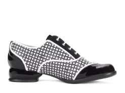 Fluevog Shoes Martha | Contrast Lace-Up Shoe Black/White Xo Cheap