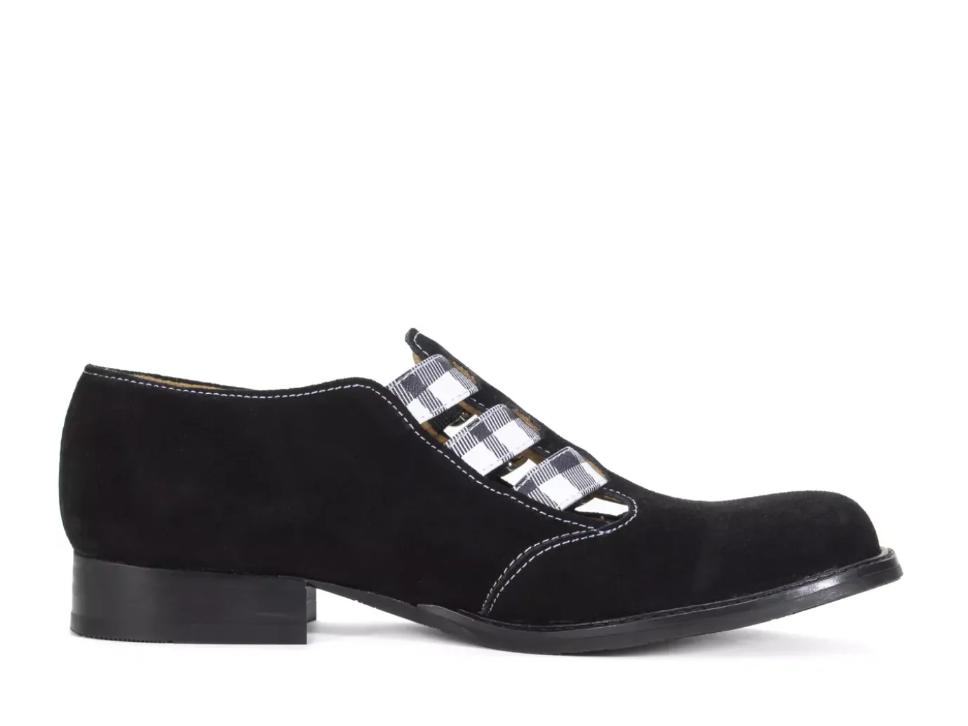 Fluevog Shoes Mcphee | Triple-Strap Buckle Shoe Black/Plaid Shop