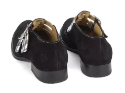 Fluevog Shoes Mcphee | Triple-Strap Buckle Shoe Black/Plaid Shop