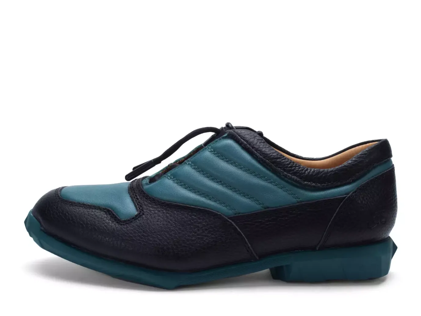 Fluevog Shoes Meridian | Slip-On Shoe With Plastic Toggle Black/Teal Cheap