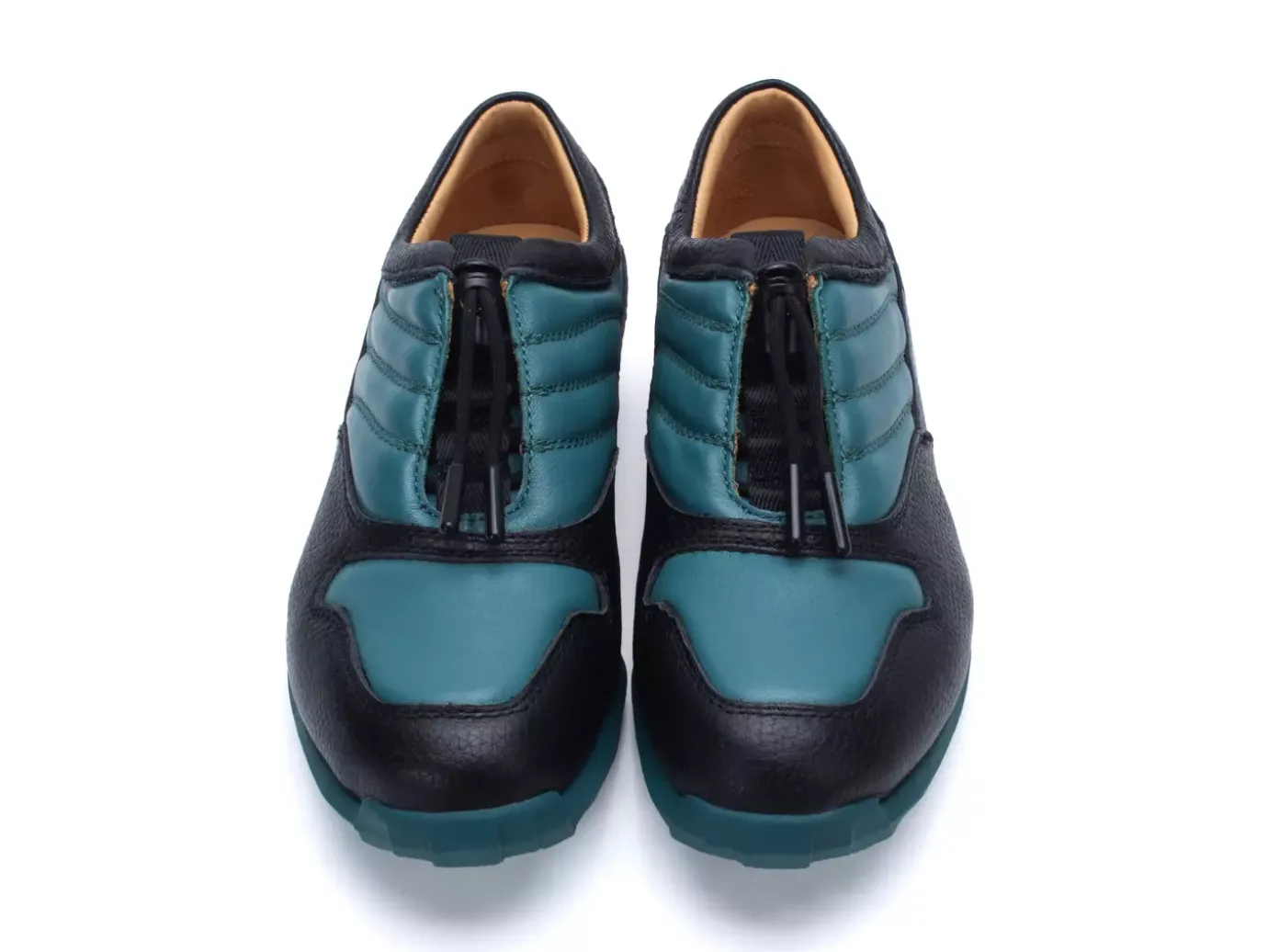 Fluevog Shoes Meridian | Slip-On Shoe With Plastic Toggle Black/Teal Cheap