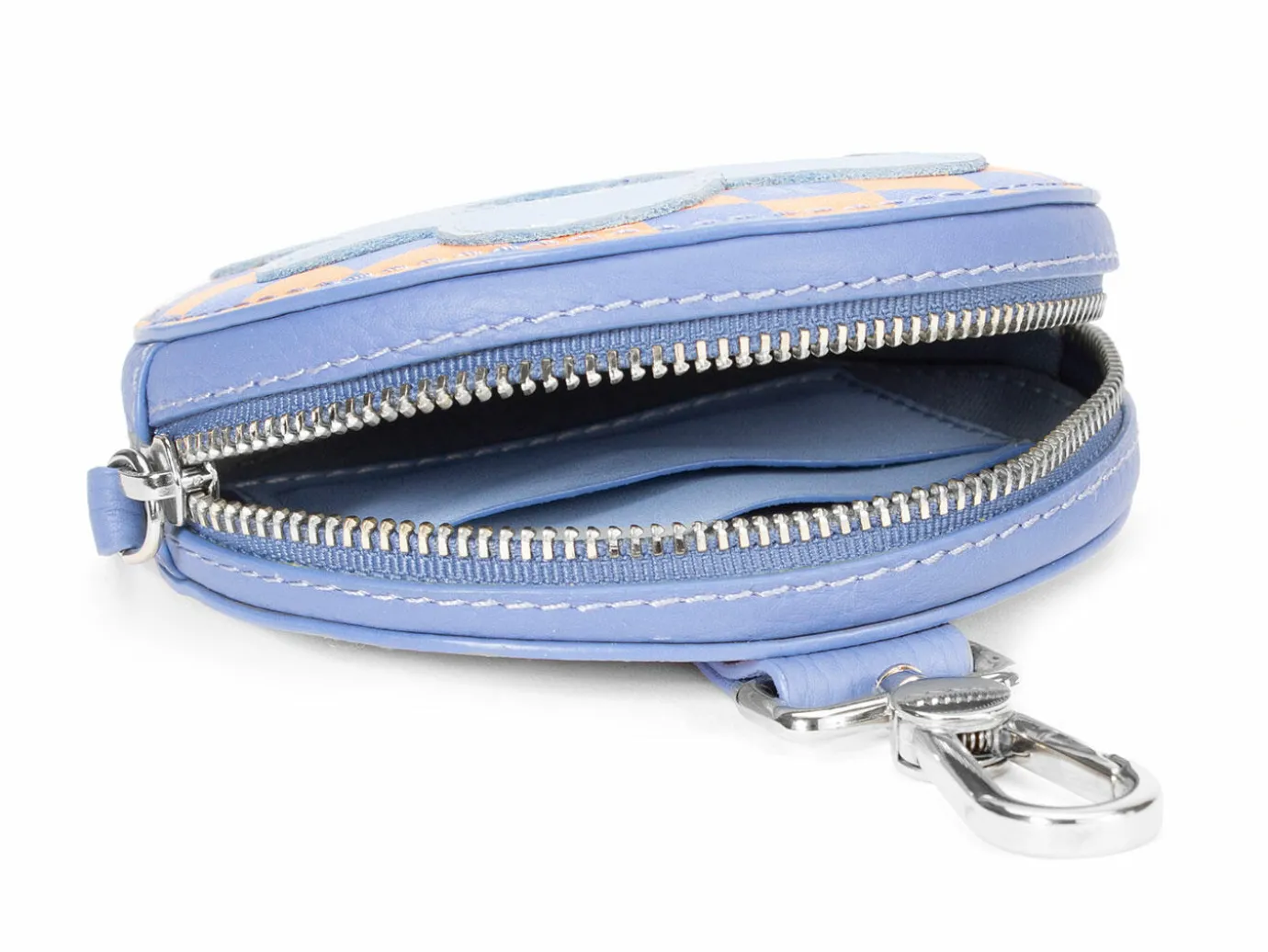Fluevog Shoes Missy | Round Clip On Pouch Blue/Orange Clearance