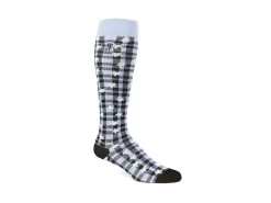 Fluevog Shoes Mochi Vog Socks | Spotted Gingham Sock Black/Blue Stars Outlet