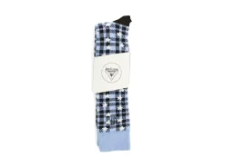 Fluevog Shoes Mochi Vog Socks | Spotted Gingham Sock Black/Blue Stars Outlet
