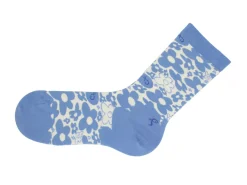 Fluevog Shoes Monkey Vog Socks | Custom Floral Sock Blue Floral Twins Outlet