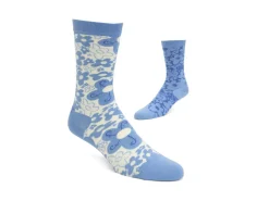 Fluevog Shoes Monkey Vog Socks | Custom Floral Sock Blue Floral Twins New