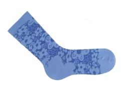 Fluevog Shoes Monkey Vog Socks | Custom Floral Sock Blue Floral Twins New