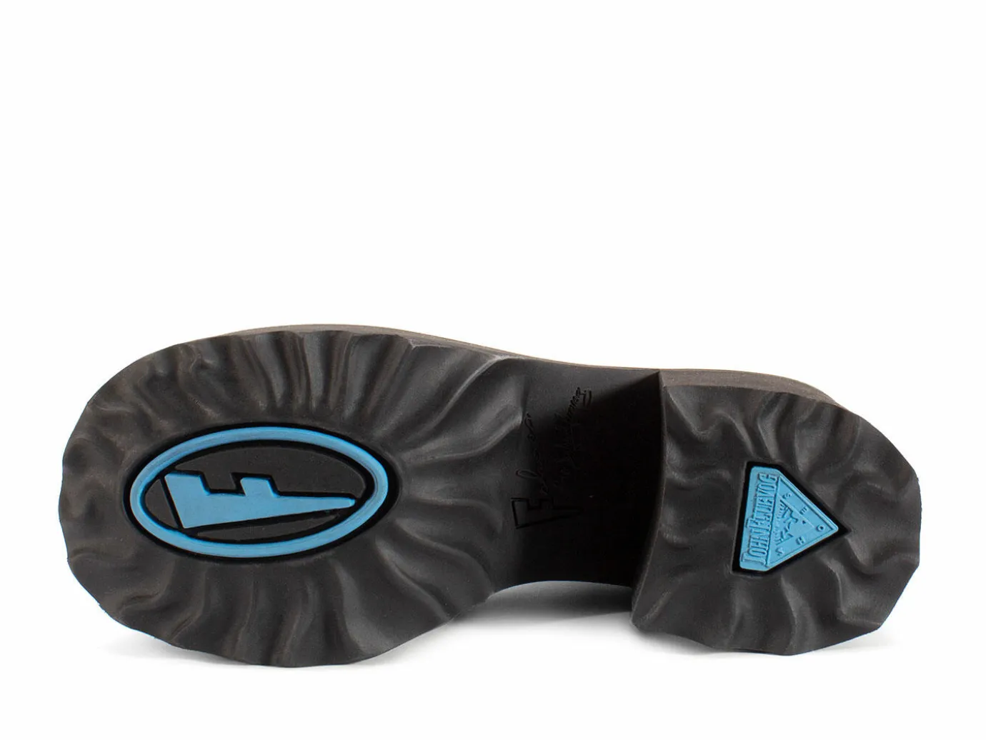 Fluevog Shoes Nerds | Platform Chelsea Boot Blue Graffiti Clearance