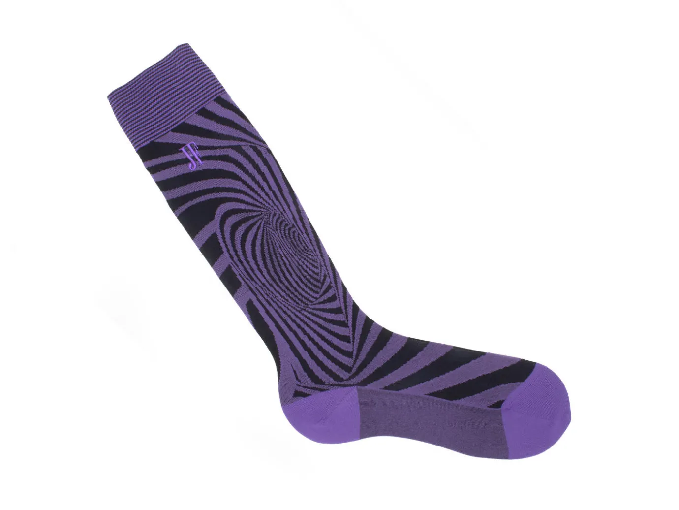 Fluevog Shoes Oberon Vog Socks | Knee-High Optical Illusion Sock Purple/Black Fashion