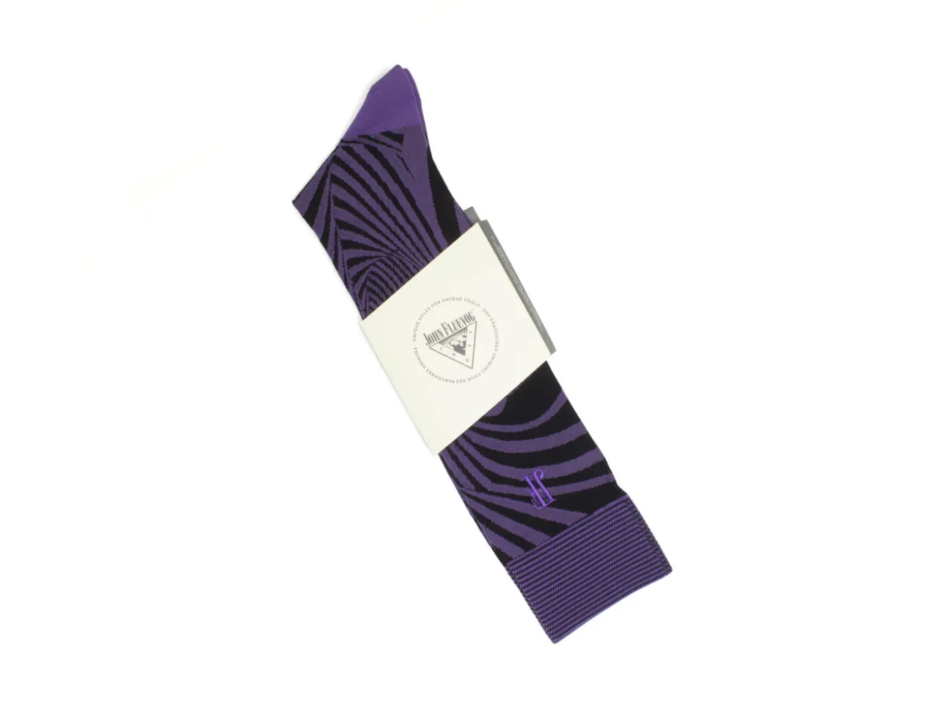 Fluevog Shoes Oberon Vog Socks | Knee-High Optical Illusion Sock Purple/Black Fashion