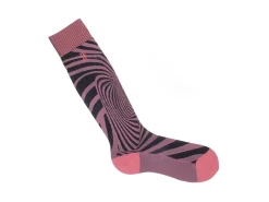 Fluevog Shoes Oberon Vog Socks | Knee-High Optical Illusion Sock Pink/Black Best