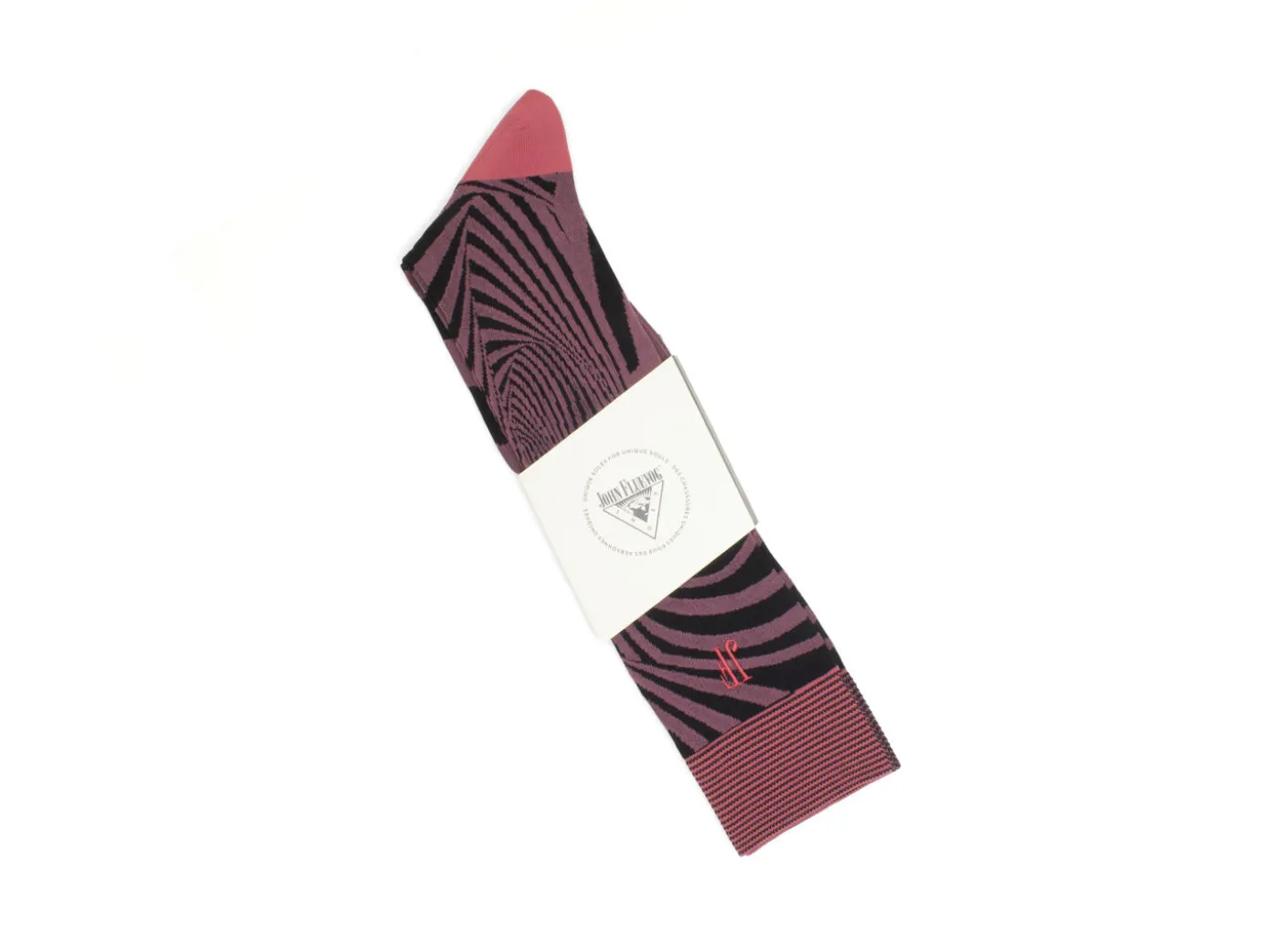 Fluevog Shoes Oberon Vog Socks | Knee-High Optical Illusion Sock Pink/Black Best