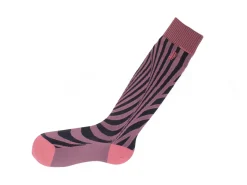 Fluevog Shoes Oberon Vog Socks | Knee-High Optical Illusion Sock Pink/Black Discount