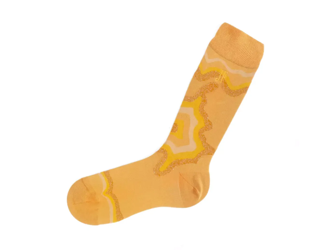 Fluevog Shoes Pan Vog Socks | Pattern Sock Orange Hot