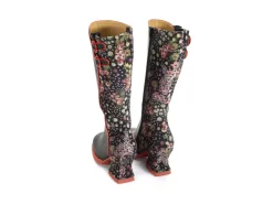 Fluevog Shoes Pare | Zip-Up Tall Boot Black/Floral Best