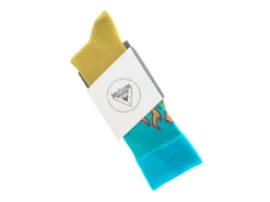 Fluevog Shoes Pico Vog Socks | Sparkly Flame Sock Yellow/Blue Best