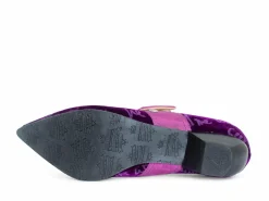 Fluevog Shoes Pilgrim | Buckled Victorian Loafer Purple Velvet Hot