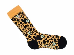Fluevog Shoes Pippin Vog Socks | Knee High Pattern Sock Orange/Black Discount