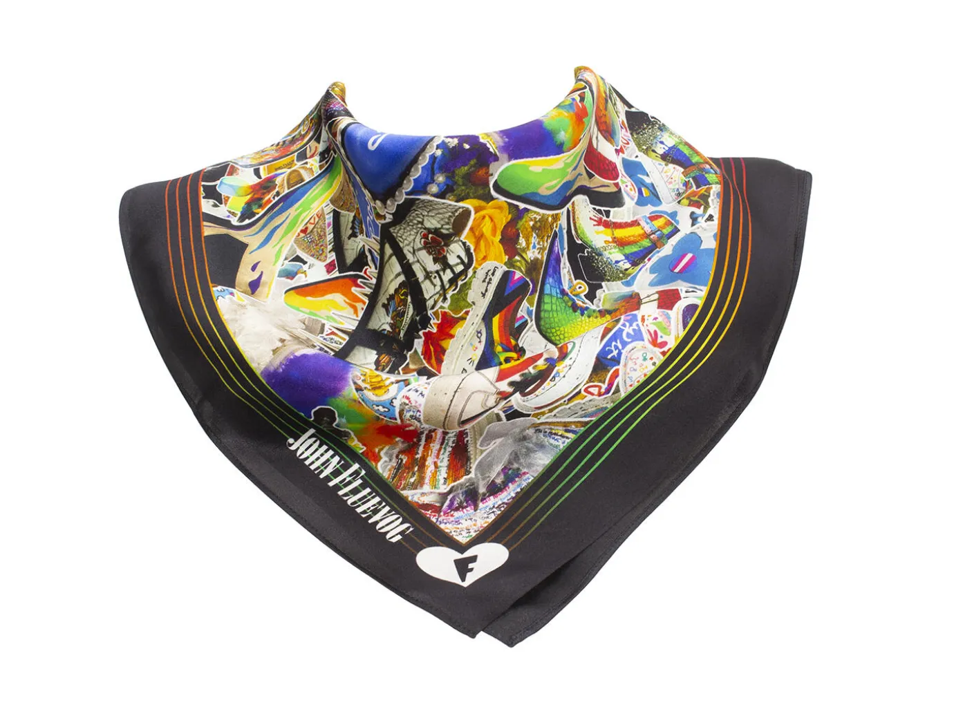 Fluevog Shoes Pride Scarf | Custom Silk Scarf Multi Cheap