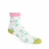 Fluevog Shoes Purrcy Vog Socks | Ruffle Sock Floral New
