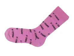 Fluevog Shoes Putzee Vog Socks | F-This F-That Sock Pink/Black Outlet