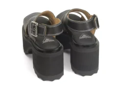 Fluevog Shoes Razzle | Platform Sandal Black Clearance