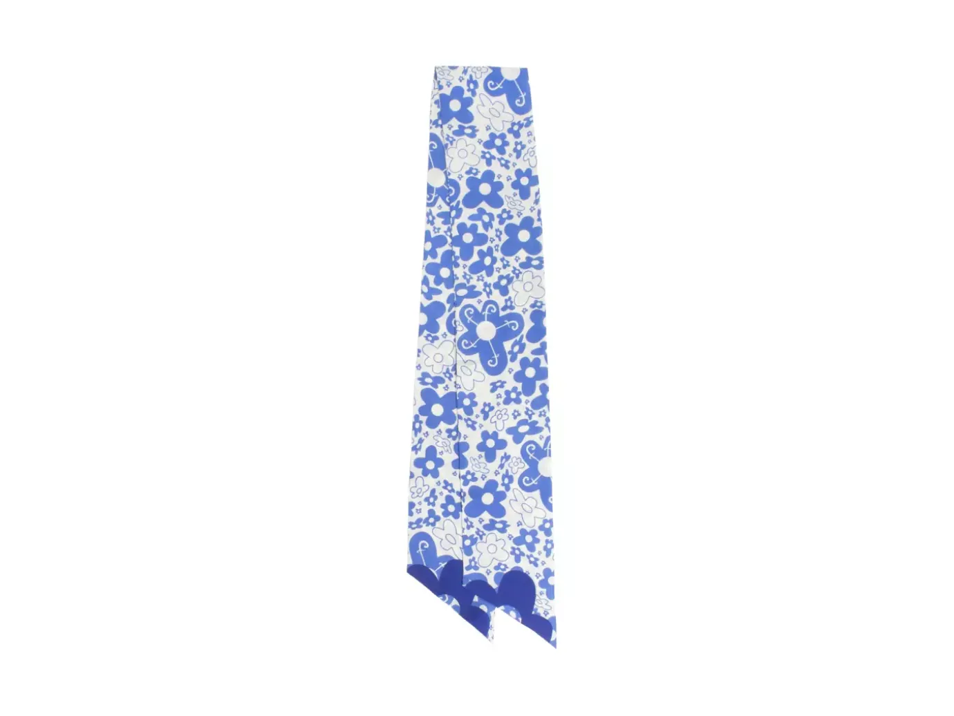 Fluevog Shoes Rebel Petal Scarf | Floral Tie Scarf Blue Floral New