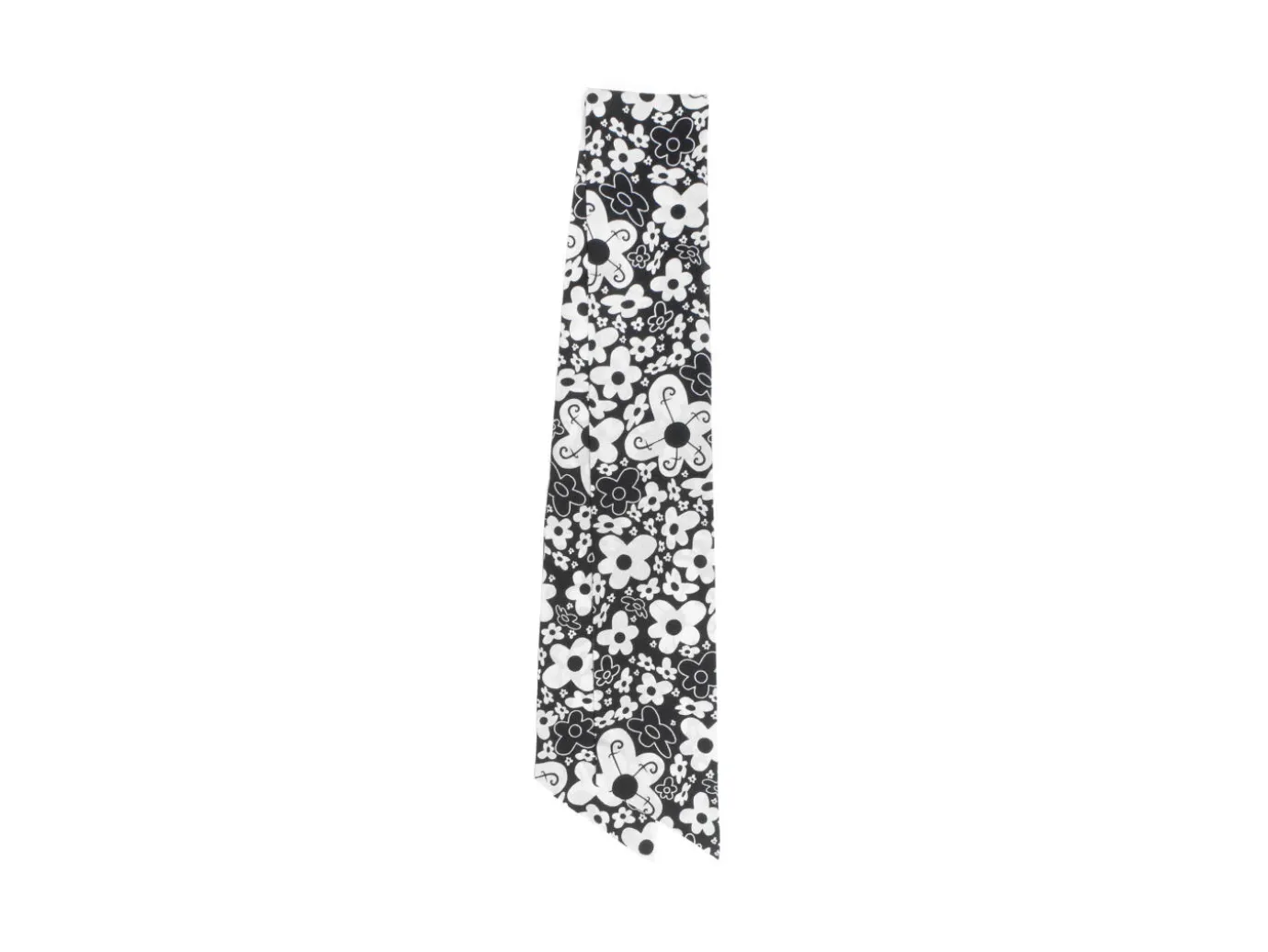 Fluevog Shoes Rebel Petal Scarf | Floral Tie Scarf Black/White Cheap