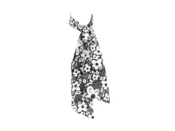 Fluevog Shoes Rebel Petal Scarf | Floral Tie Scarf Black/White Clearance