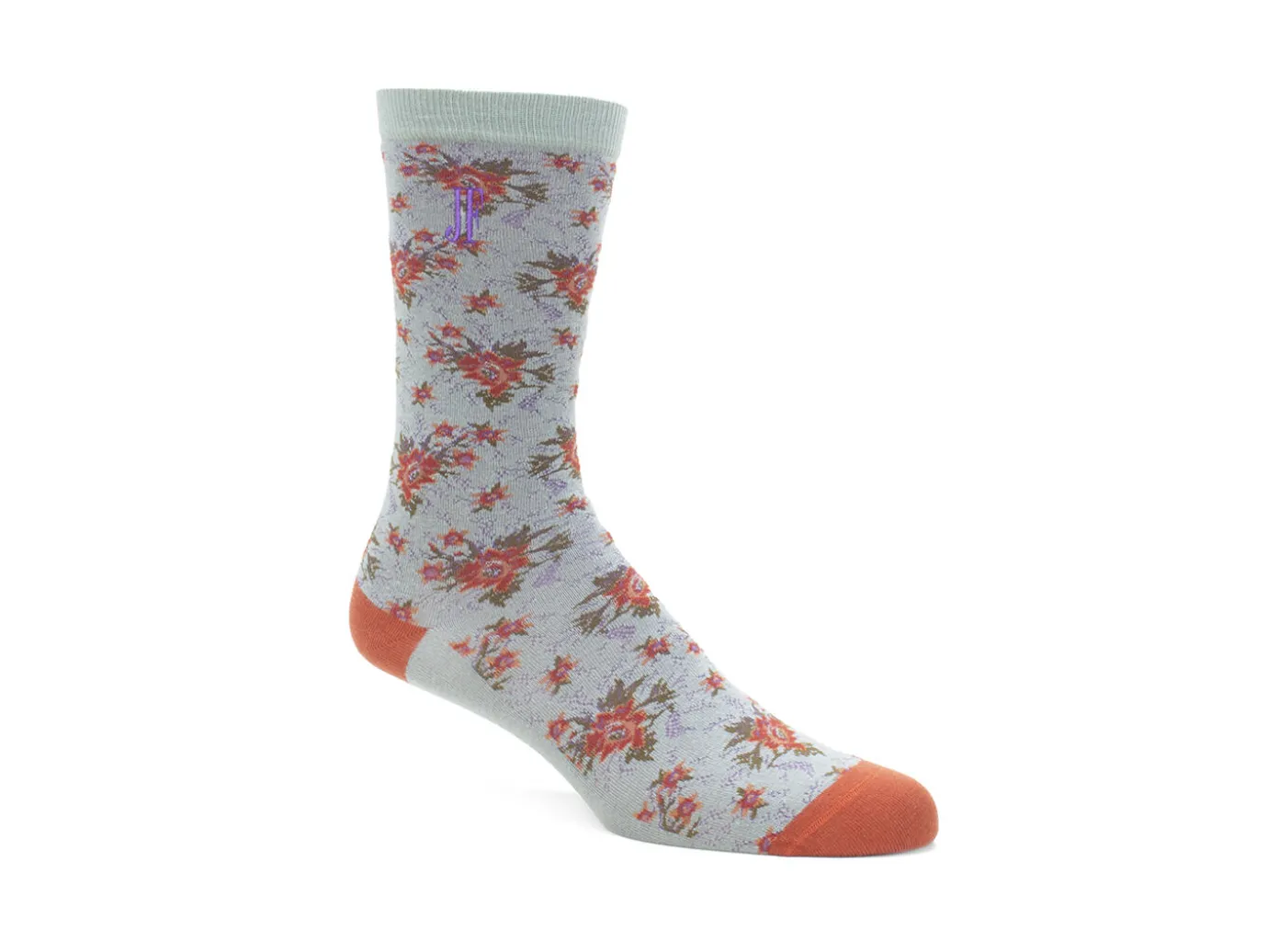 Fluevog Shoes Rey Vog Socks | Vintage Floral Sock Teal/Copper Store