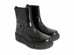 Fluevog Shoes Rheita | Platform Ankle Boot With Harness Black Hot