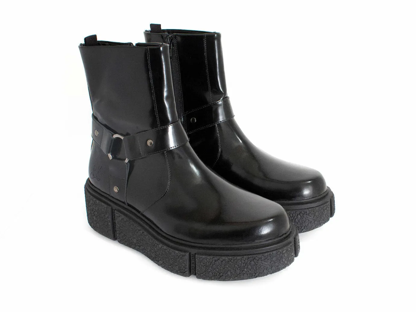 Fluevog Shoes Rheita | Platform Ankle Boot With Harness Black Shop
