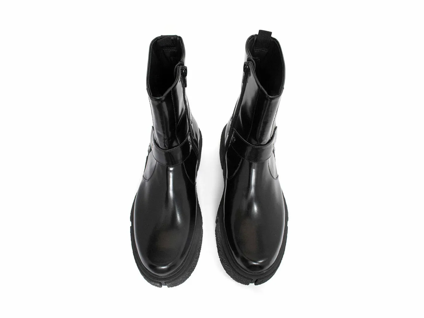 Fluevog Shoes Rheita | Platform Ankle Boot With Harness Black Shop
