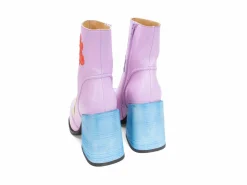 Fluevog Shoes Rory | Flower Zip-Up Boot Purple/Multi Floral Store