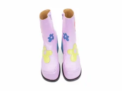 Fluevog Shoes Rory | Flower Zip-Up Boot Purple/Multi Floral Store